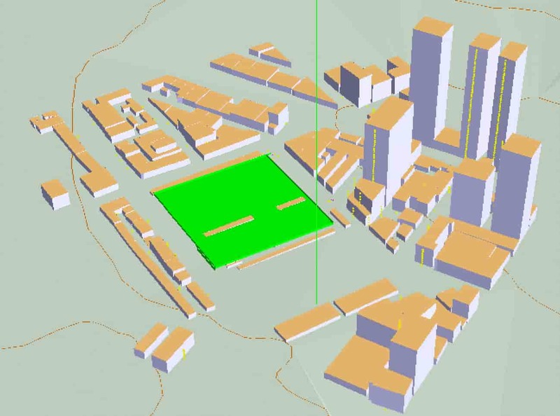 3D model of a city block